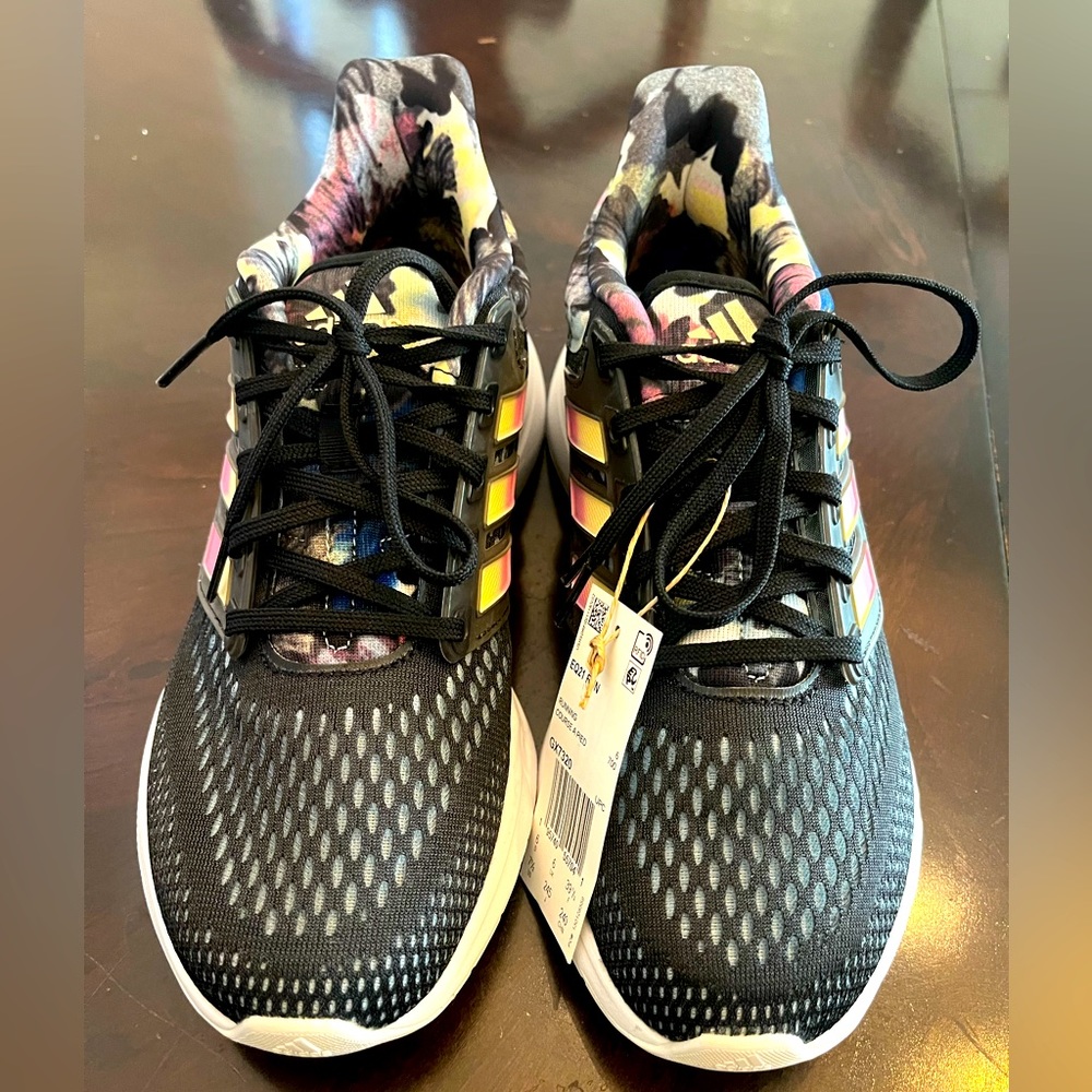 adidas Black with Multicolor Accents Athletic Shoes